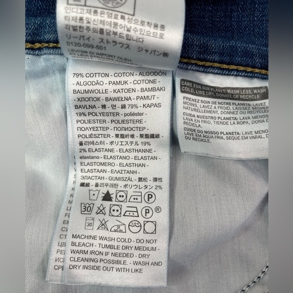 Levi’s Curvy Skinny Distressed Jeans Medium Wash Size 32 - Picture 6 of 11